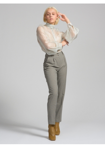 Брюки OD-470-1 в клетку с поясом