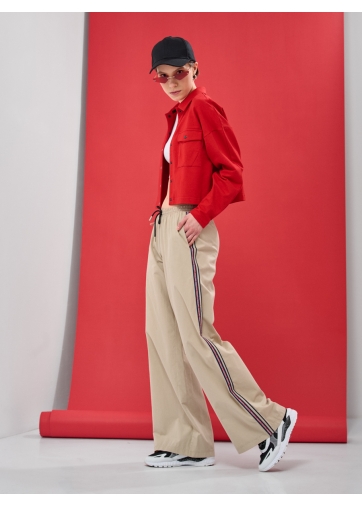 Брюки из хлопка с тесьмой