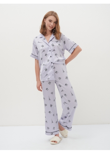 Костюм из армани-шелка с брюками и рубашкой