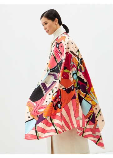 Платок женский двусторонний с принтом Арт-Деко LO-1255-2