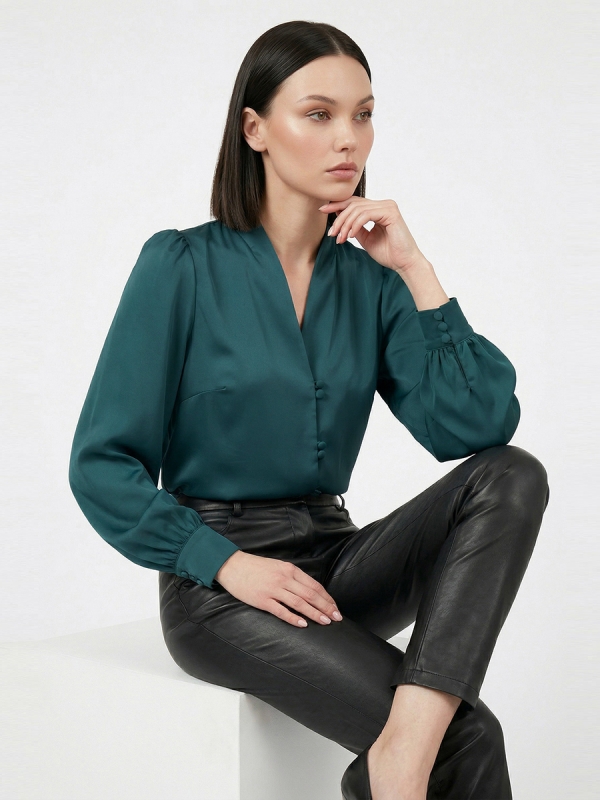 Блузка OD-735-18 бутылочный