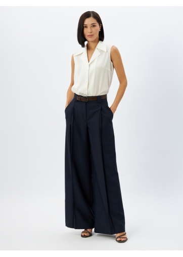 Брюки со складкой  OD-940-2 темно-синий