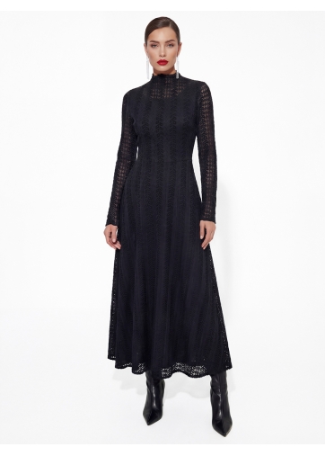 Платье теплое кружевное OD-846-5 черный