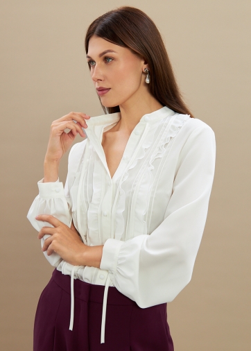 Блузка с рюшами OD-976-1 белый
