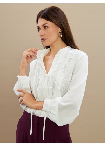 Блузка с рюшами OD-976-1 белый