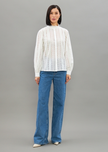 Блузка из шитья OD-919-1 белый