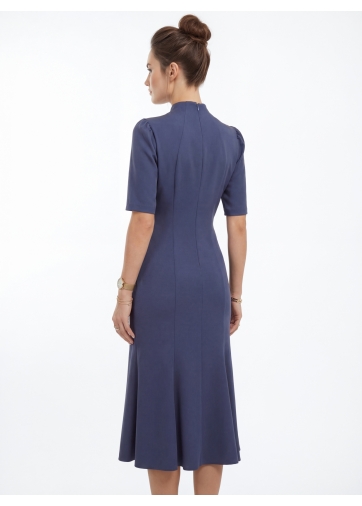 Платье воротник-капля OD-761-4 синий джинс