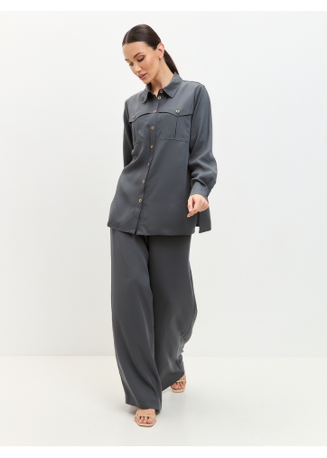 Рубашка прямого силуэта  OD-819-3 серый