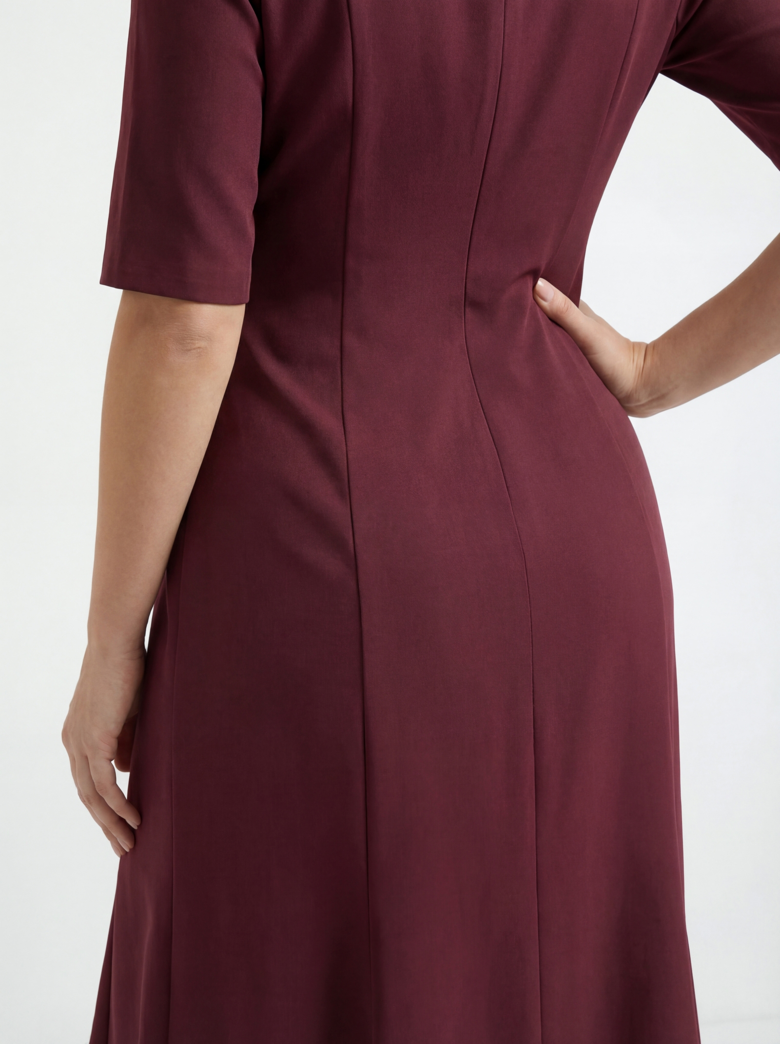 Платье воротник-капля OD-761-3  бордо