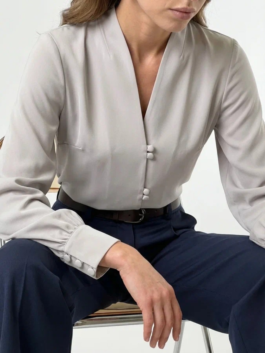 Блузка OD-735-15 серо-коричневый