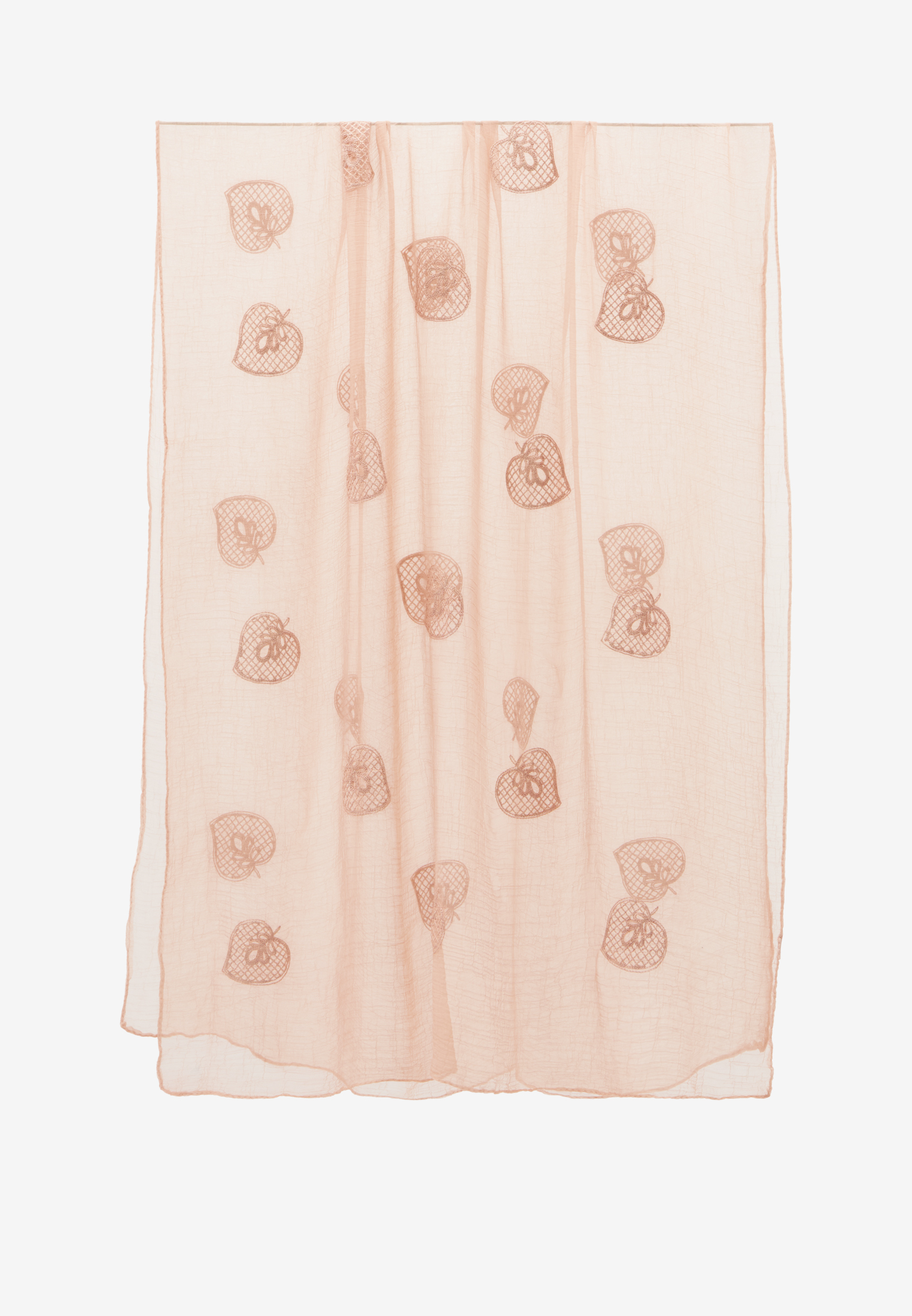 Палантин двусторонний из жатого шифона с арт-деко вышивкой