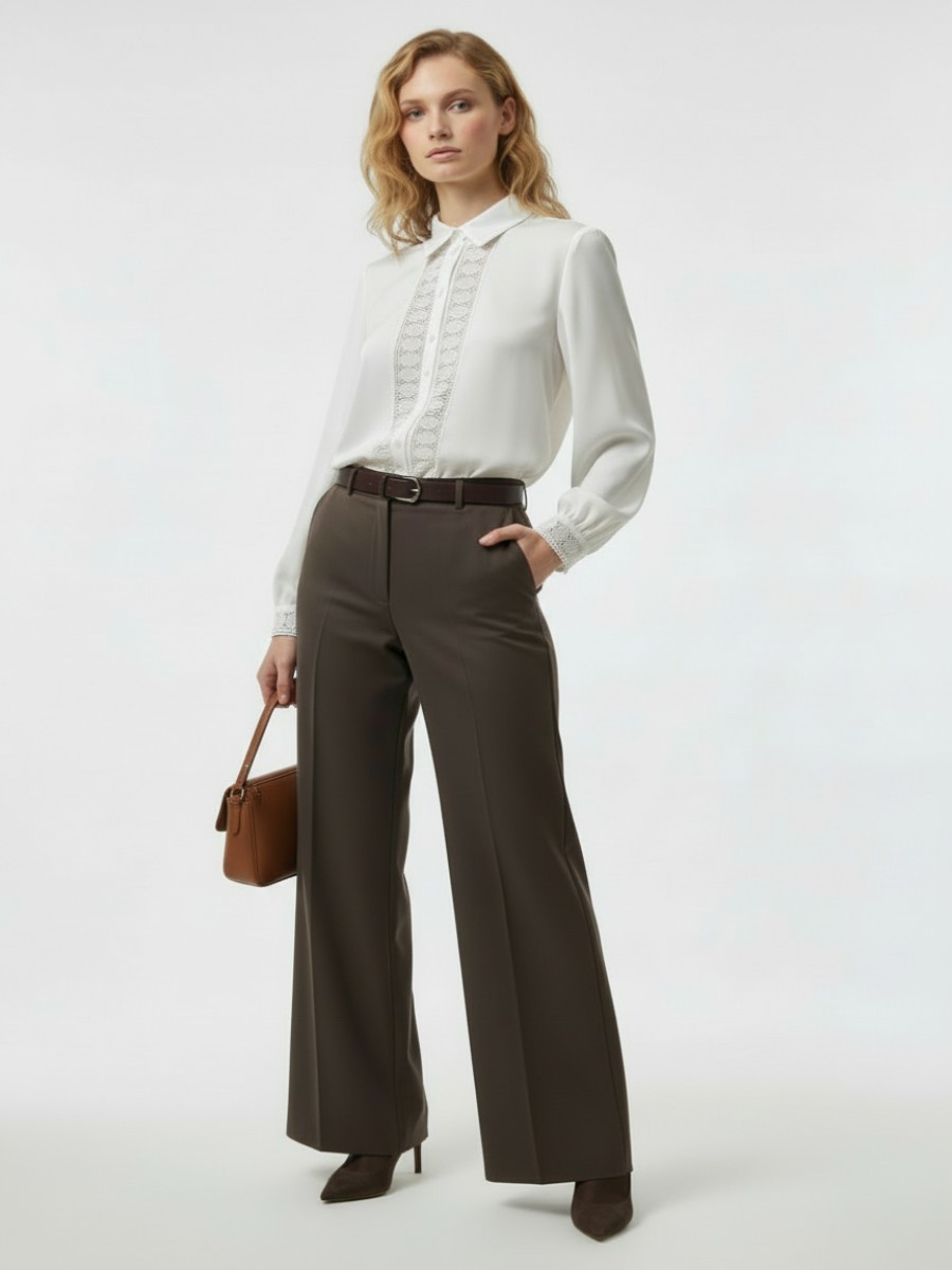 Блузка с кружевом OD-808-5 белый