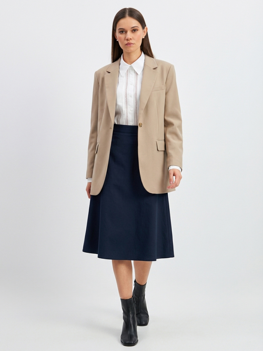 Блузка из хлопка со складками и кружевом OD-972-1 белый