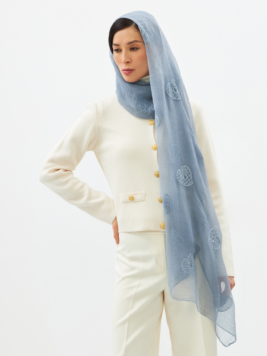 Палантин женский с вышивкой Арт-Деко BB-1351-1