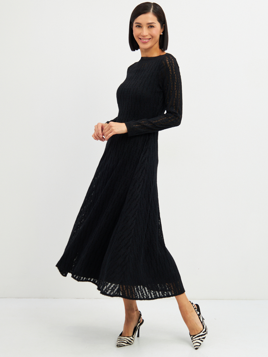 Платье из трикотажного кружева OD-904-2 черное