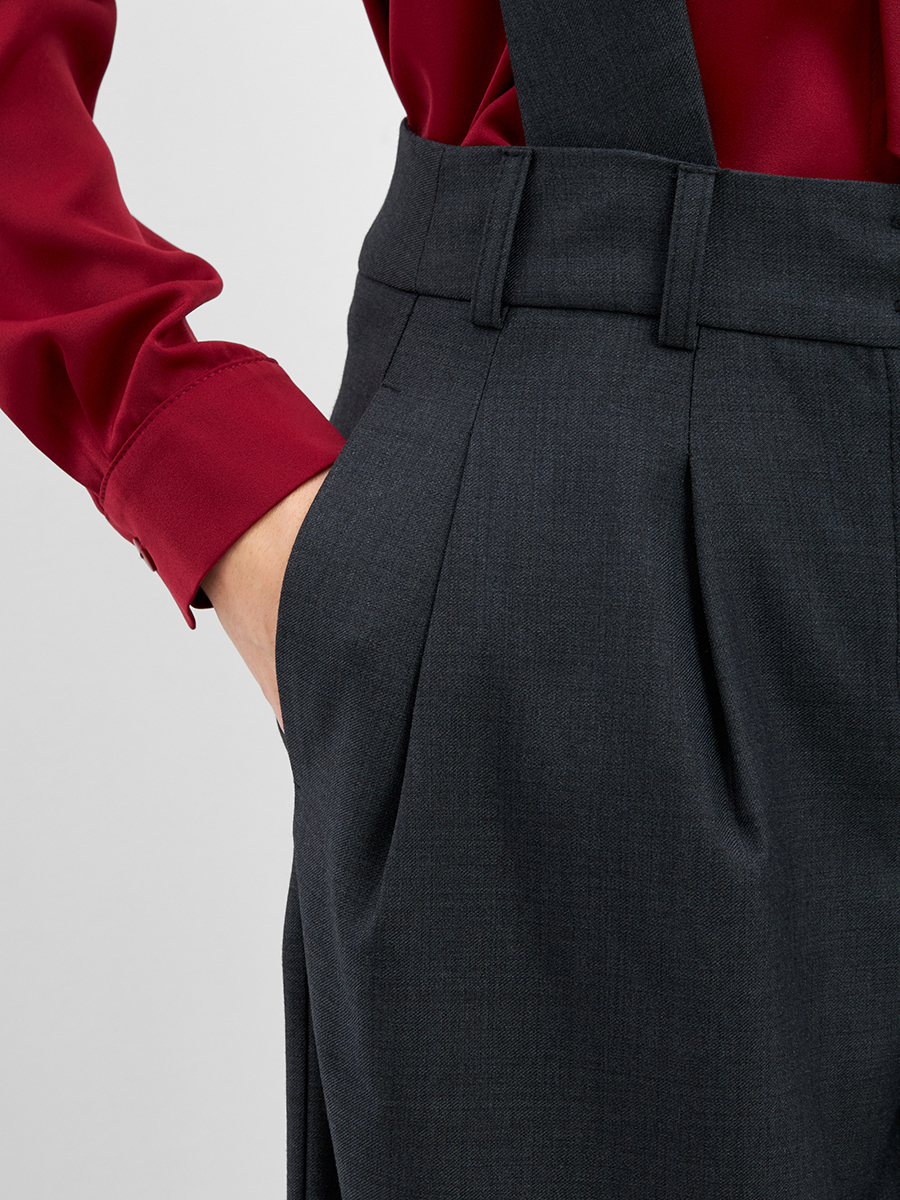 Брюки со съемными бретелями OD-982-1 серый