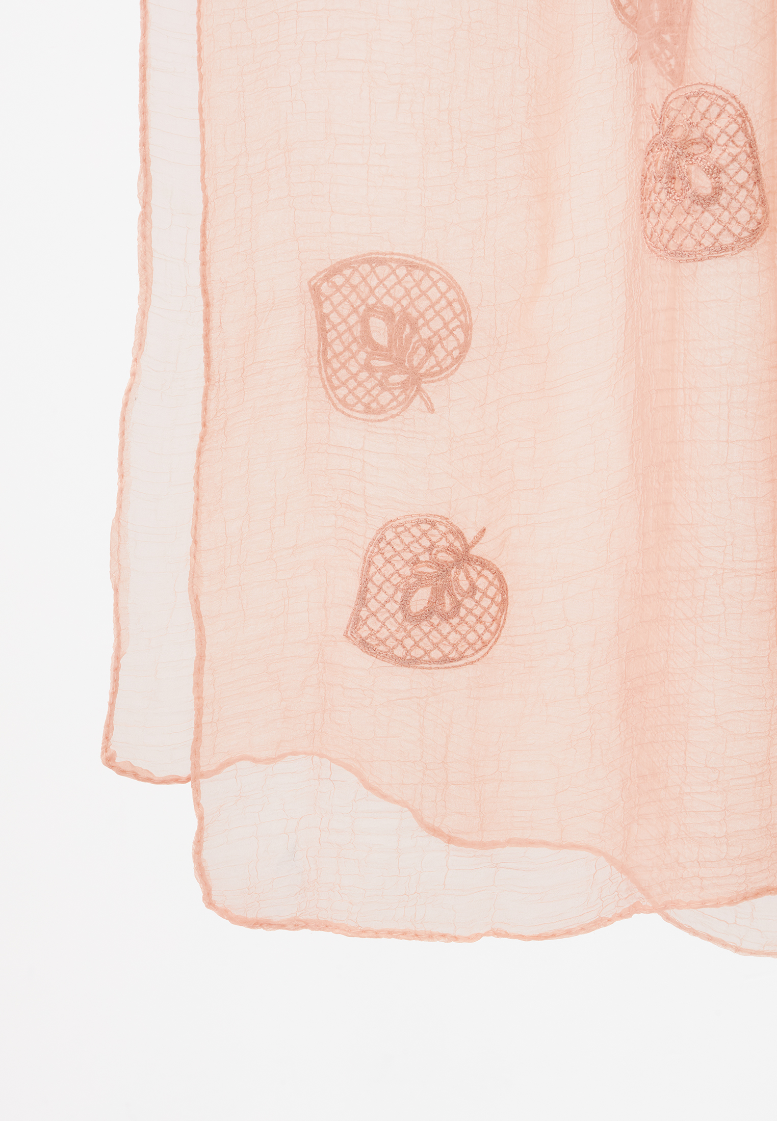 Палантин двусторонний из жатого шифона с арт-деко вышивкой