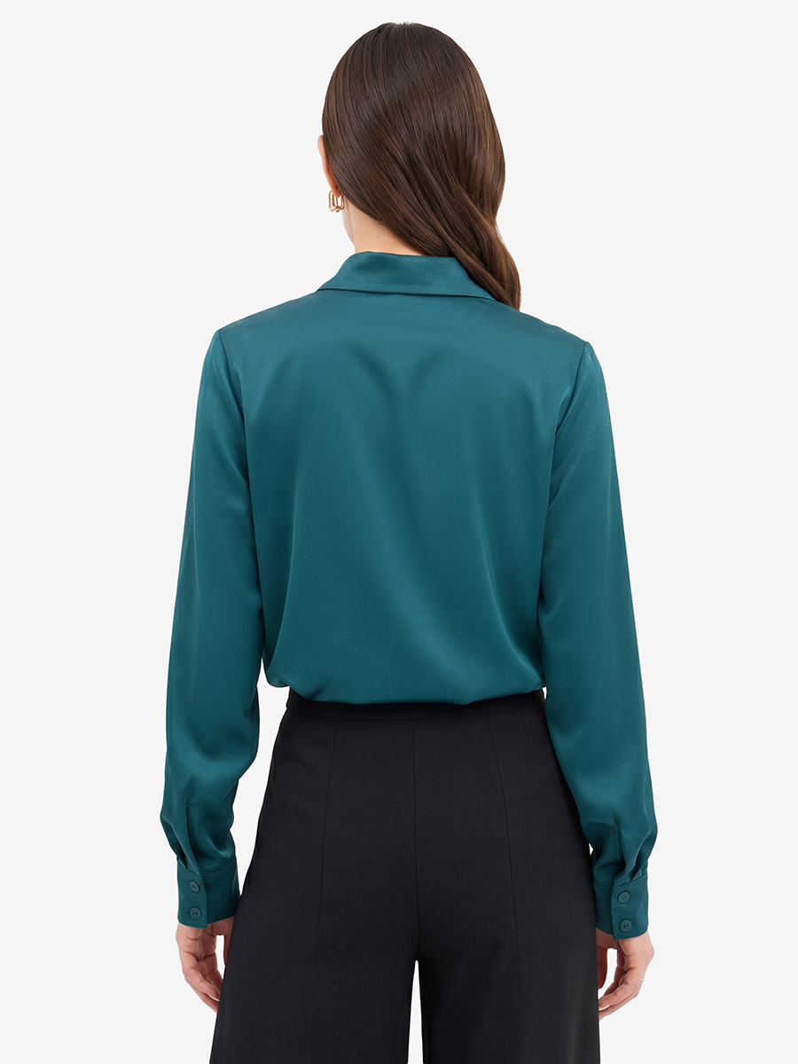 Блуза с широкой бисерной тесьмой OD-1072-2 бутылочный