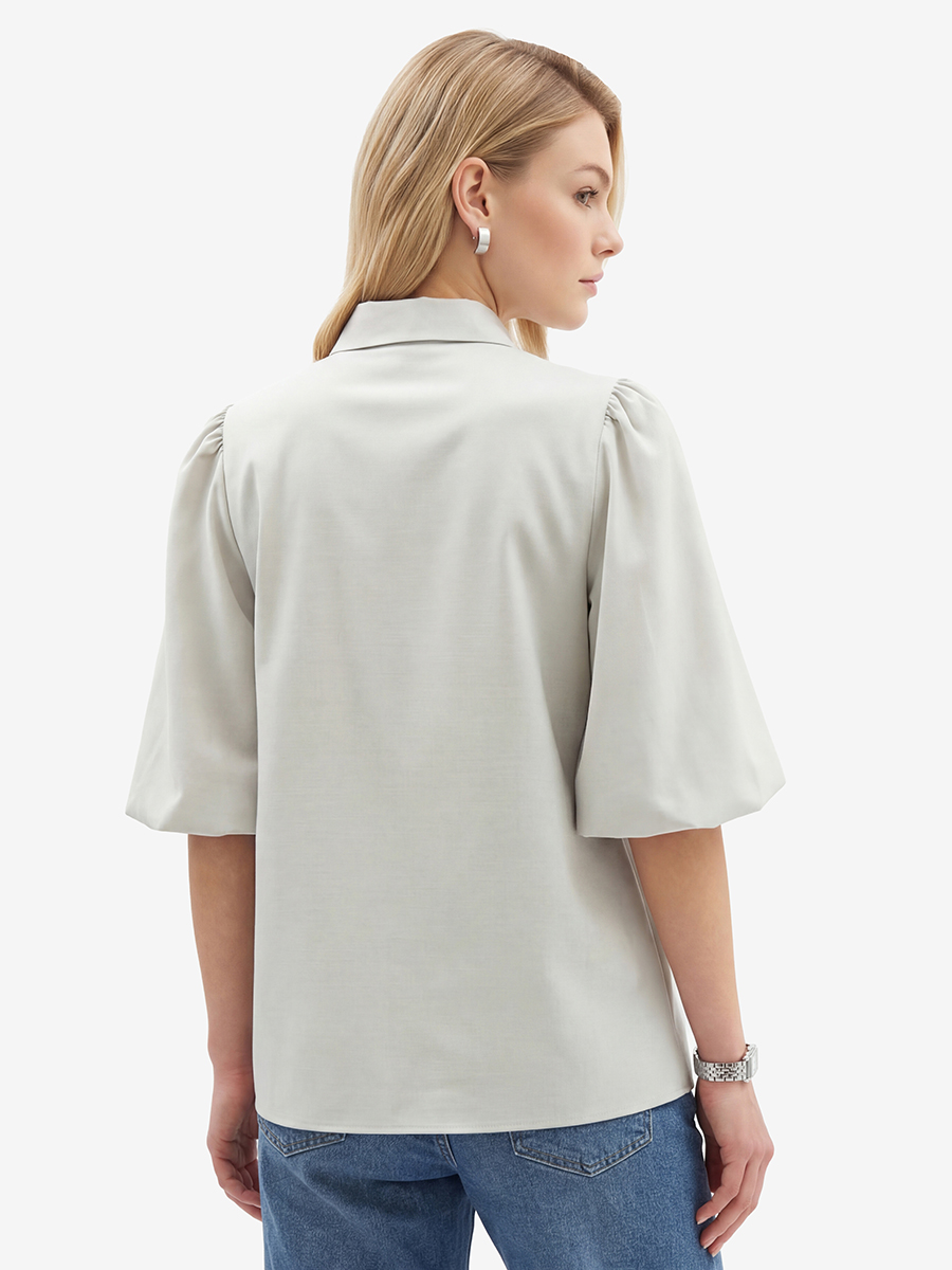 Блузка из костюмной ткани OD-1035-1 св. серый