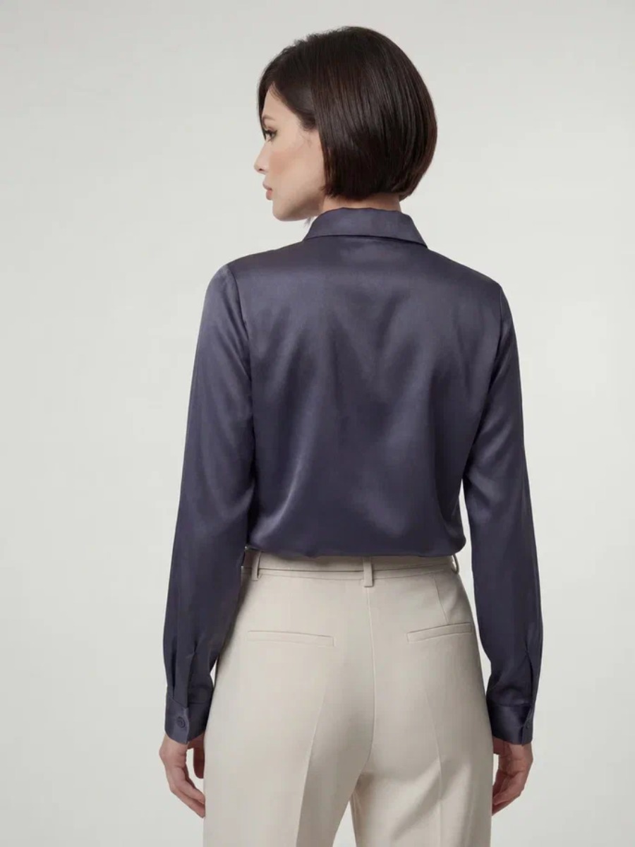 Блузка с галстуком графит