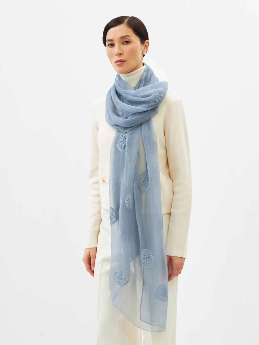 Палантин женский с вышивкой Арт-Деко BB-1351-1