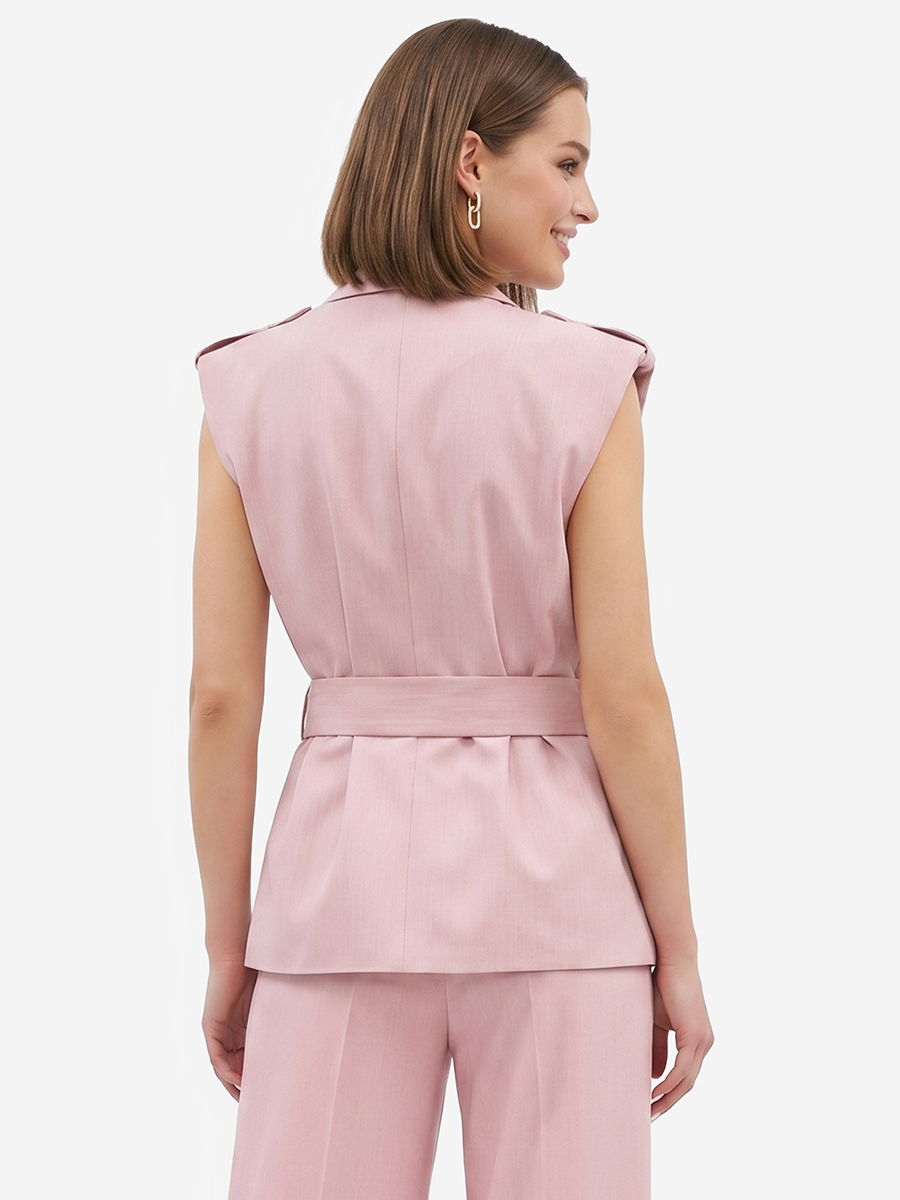 Жилет на запах из костюмной ткани, розовый