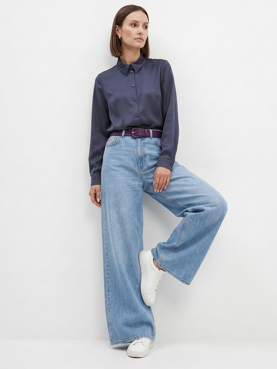 Блузка с галстуком графит