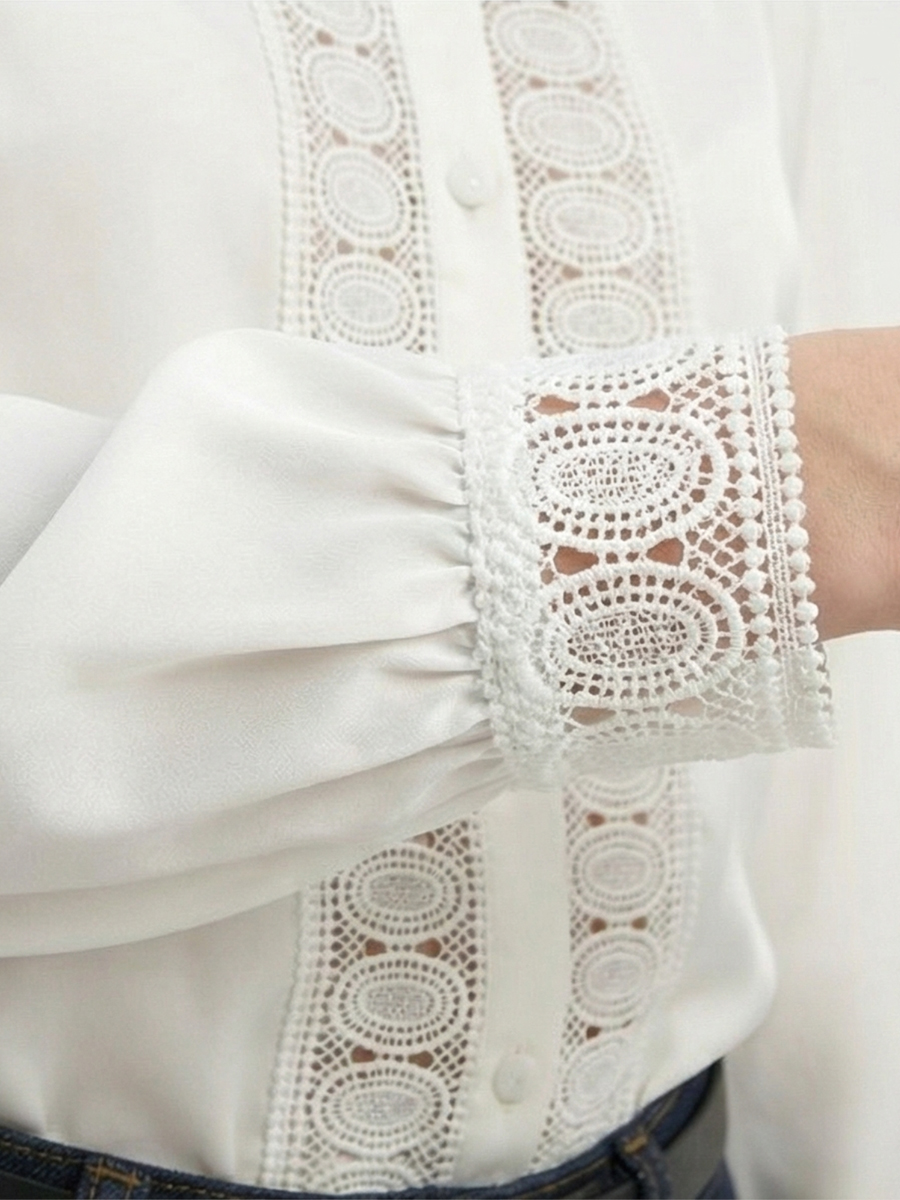 Блузка с кружевом OD-808-5 белый