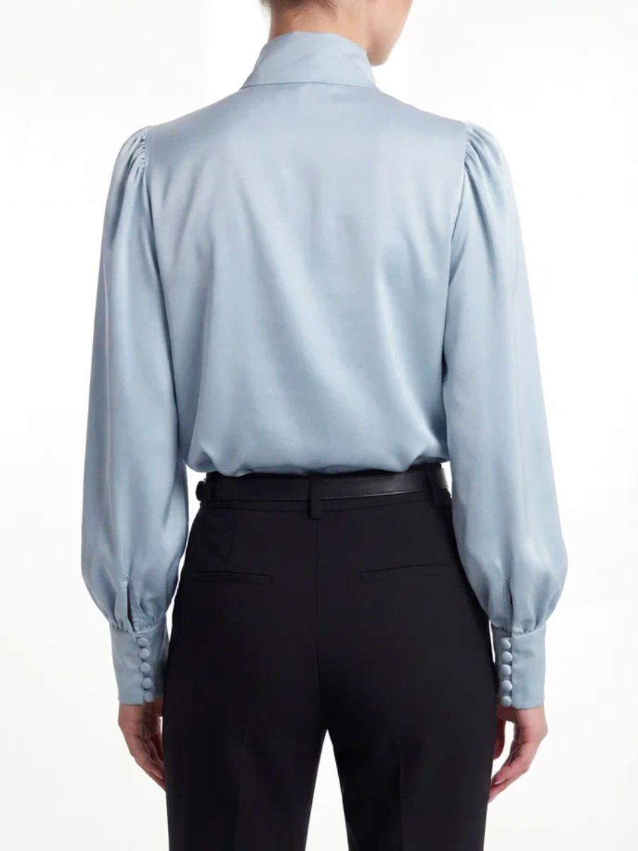 Блуза-косоворотка много пуговиц OD-550-20 серо-голубой