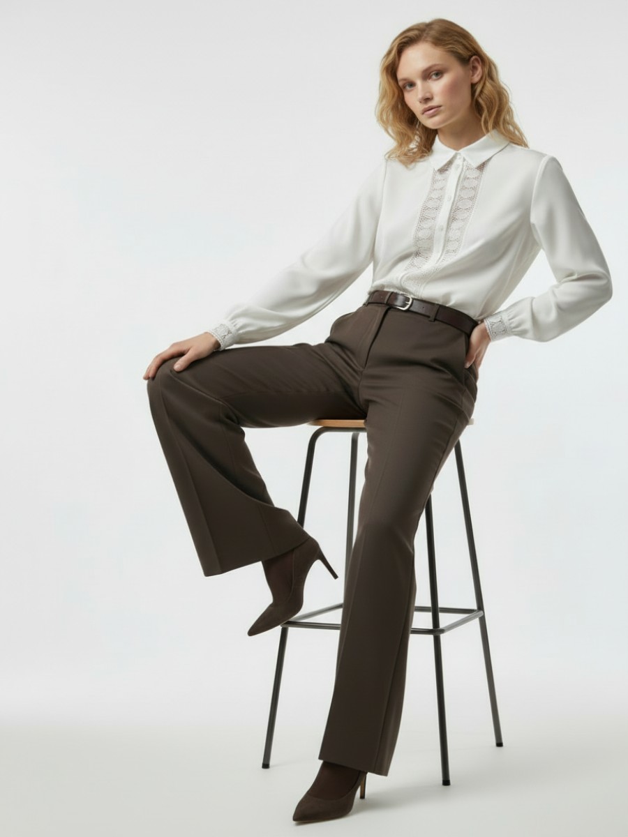 Блузка с кружевом OD-808-5 белый