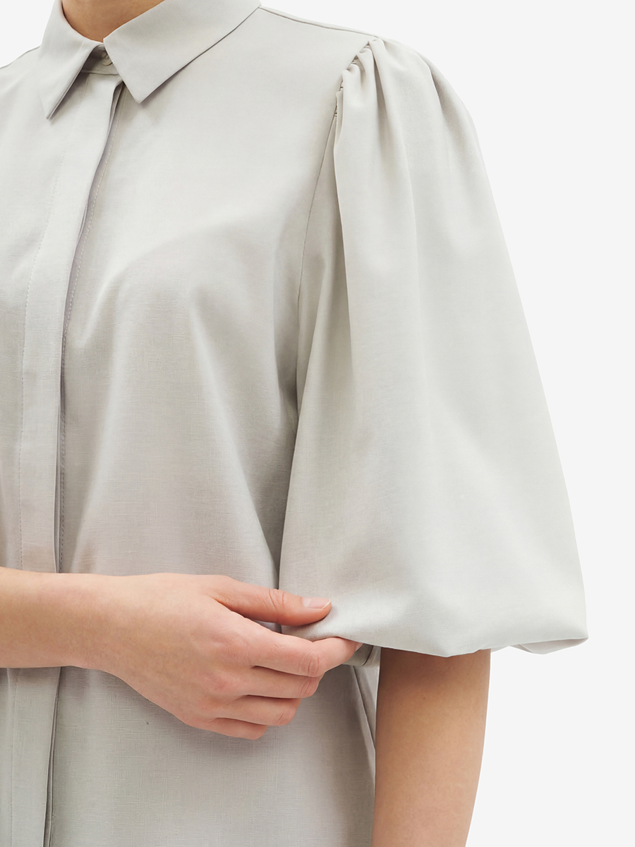 Блузка из костюмной ткани OD-1035-1 св. серый