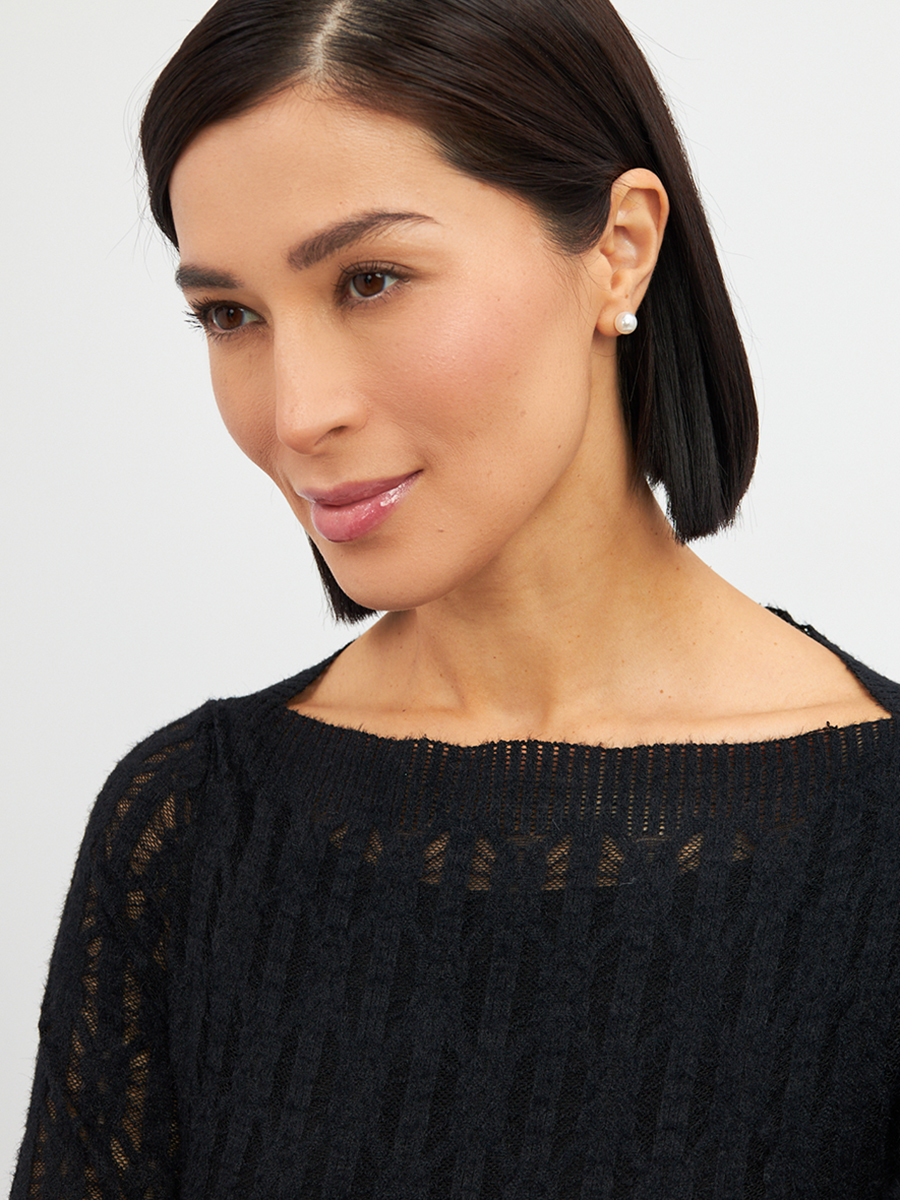 Платье из трикотажного кружева OD-904-2 черное