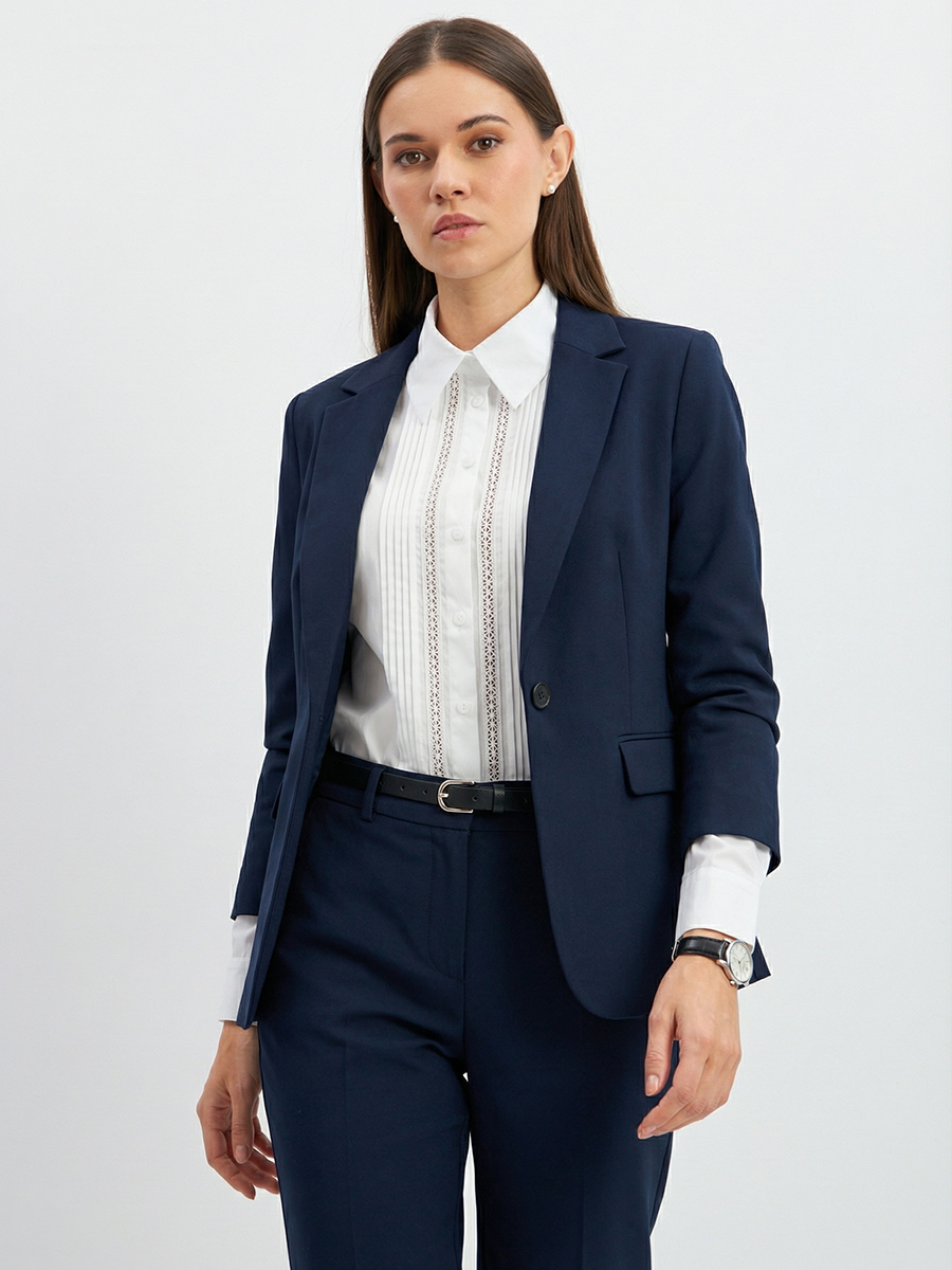 Блузка из хлопка со складками и кружевом OD-972-1 белый