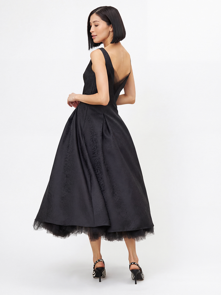 Платье из жаккарда OD-939-2 черный