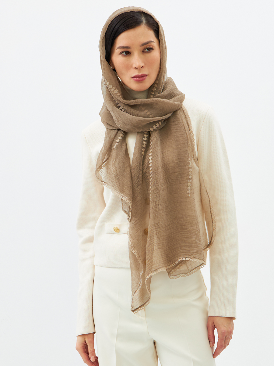 Палантин женский с вышивкой арт-деко BB-135-83