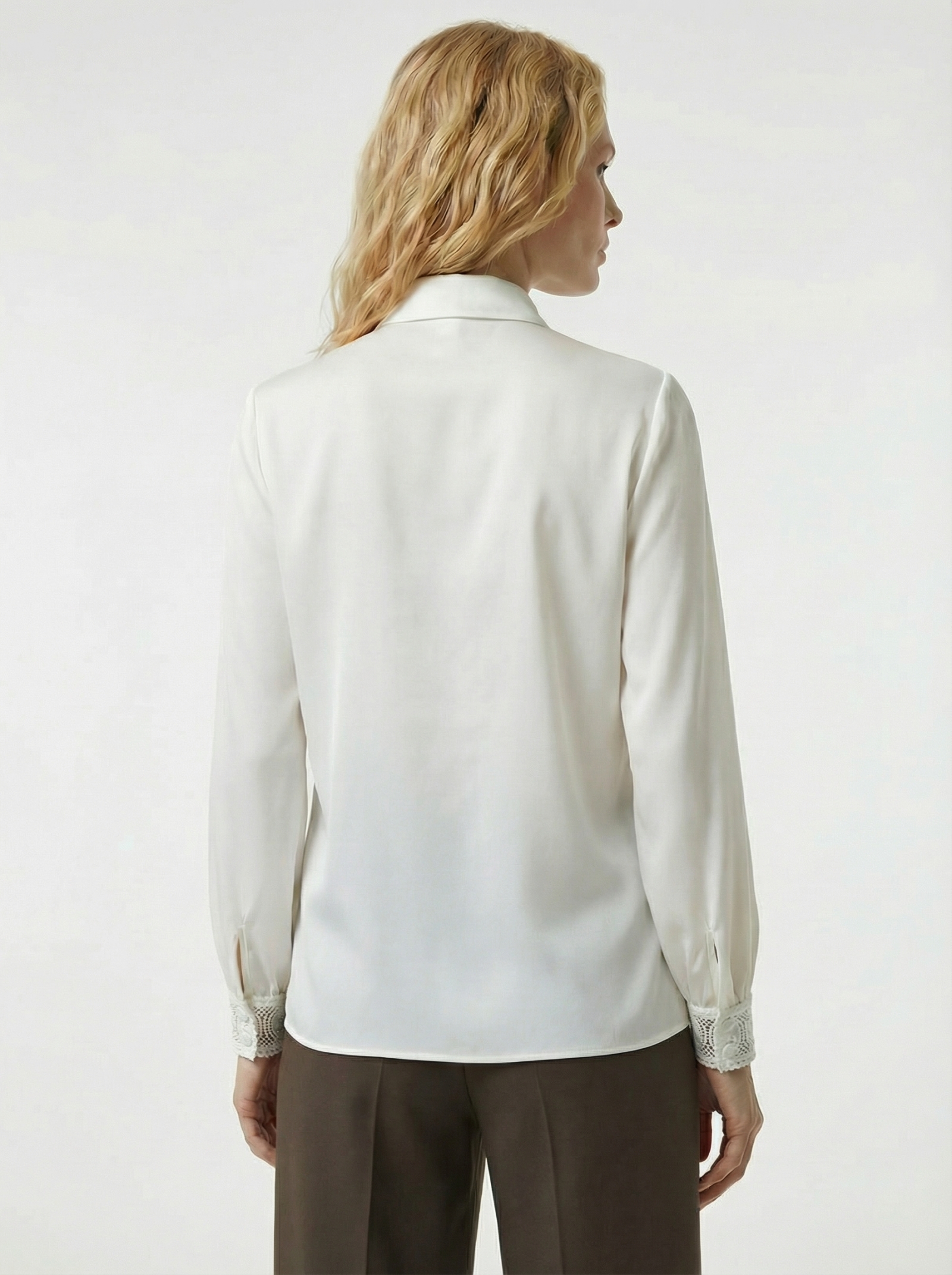 Блузка с кружевом OD-808-5 белый