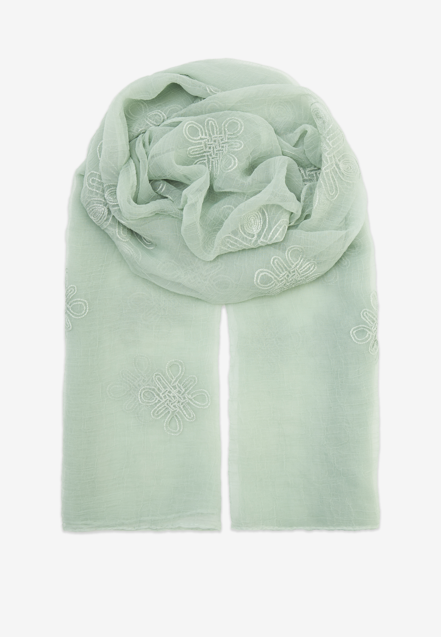 Палантин женский двусторонний с вышивкой Арт-деко