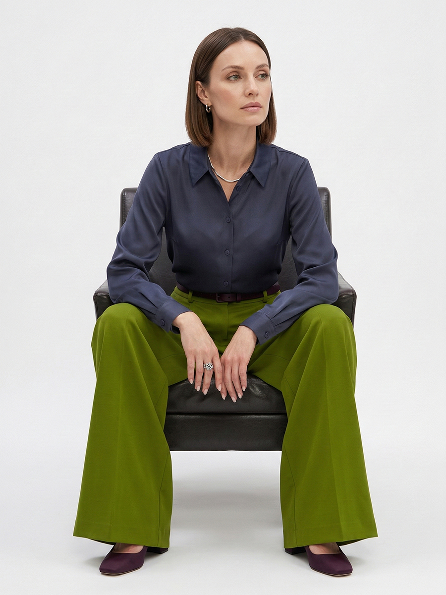 Блузка с галстуком графит