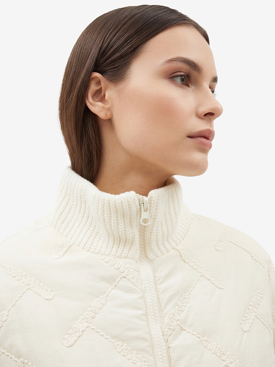 Полупальто стеганое бежевое OD-1046-1