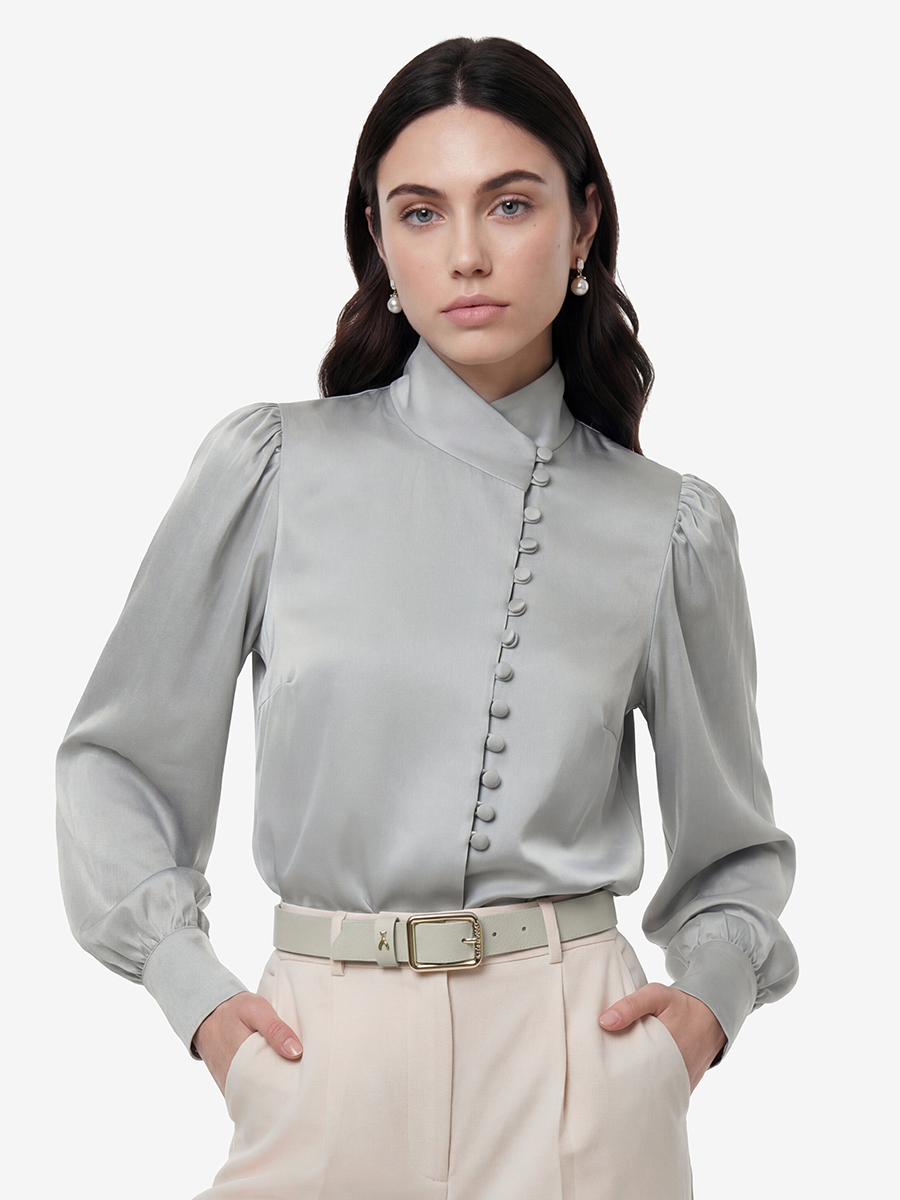 Блуза-косоворотка много пуговиц OD-550-18 полынь