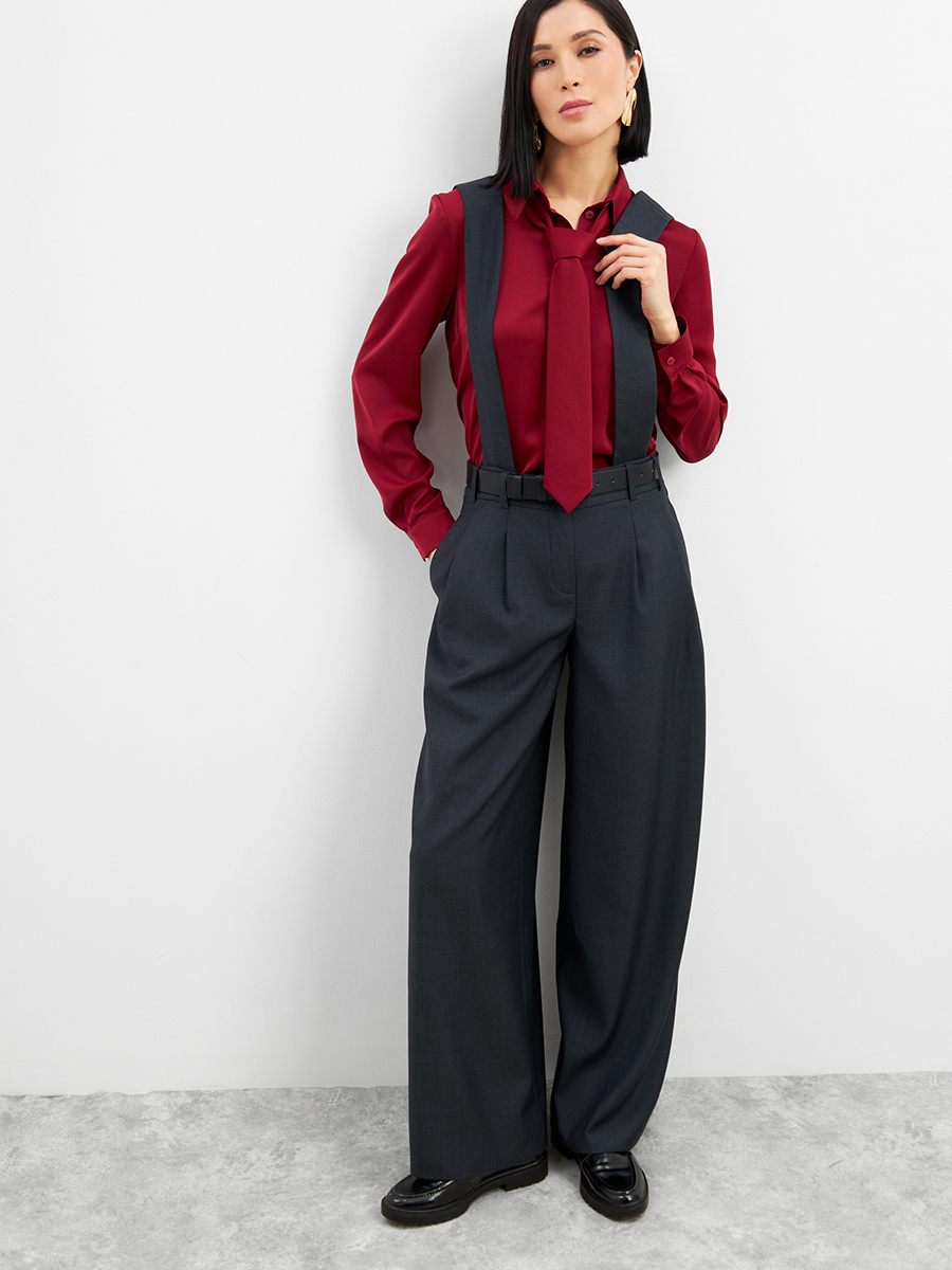 Брюки со съемными бретелями OD-982-1 серый