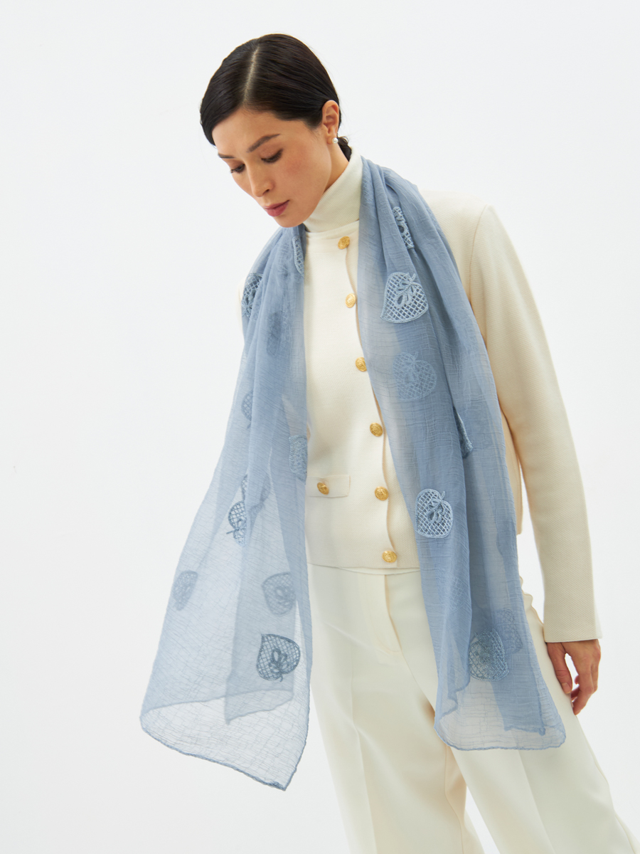 Палантин женский с вышивкой Арт-Деко BB-1351-1