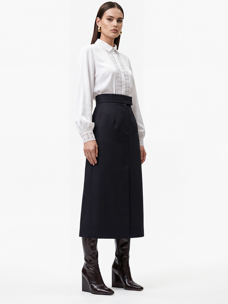 Блузка с кружевом OD-808-5 белый