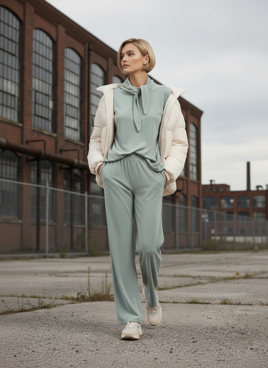 Костюм из велюра со съемным капюшоном и резинкой в комплекте OD-1009-2 зеленый
