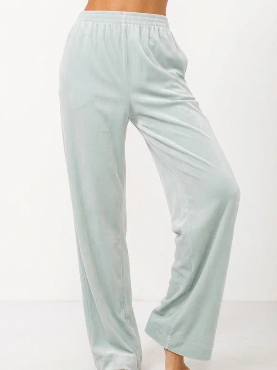 Пижама Кимоно+брюки из велюра OD-836-2 серо-зеленый