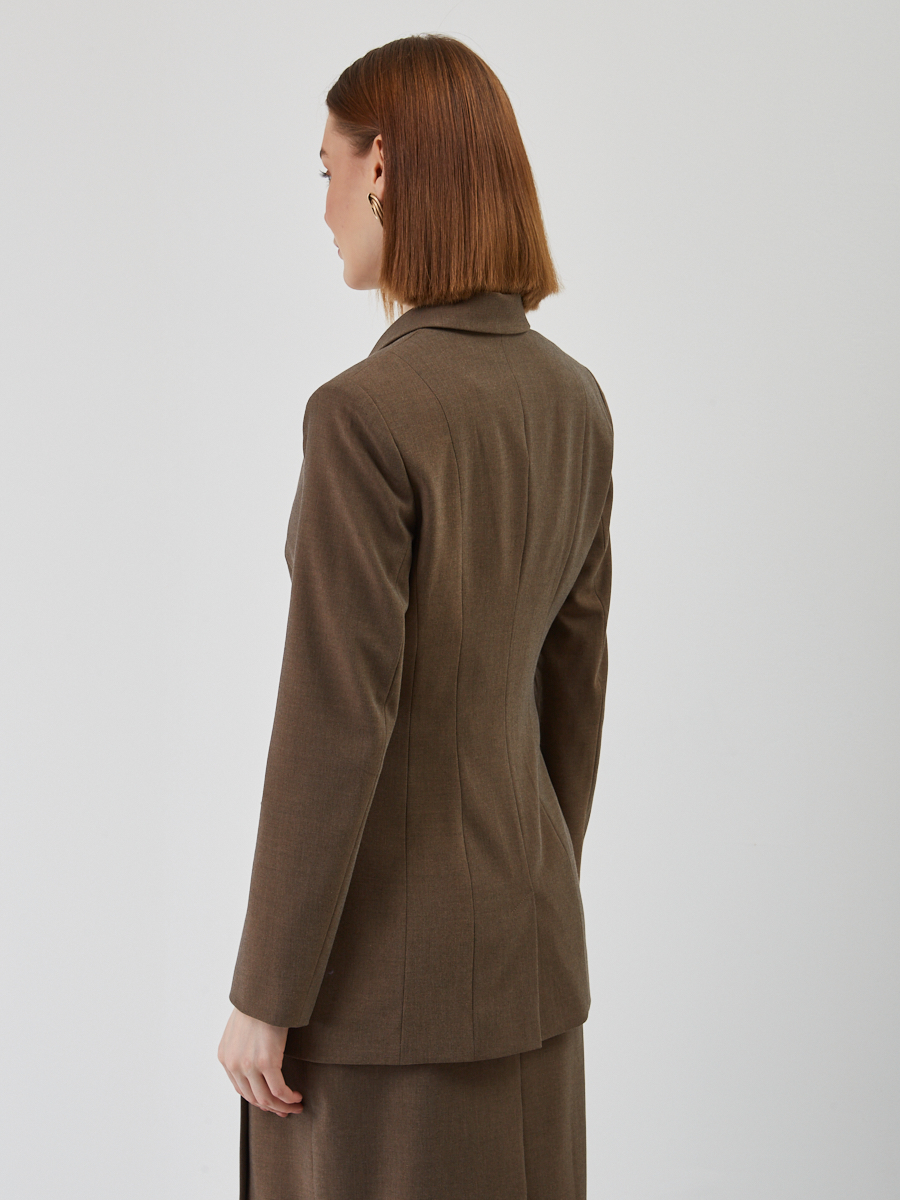 Жакет приталенный костюмка OD-821-3 коричневый