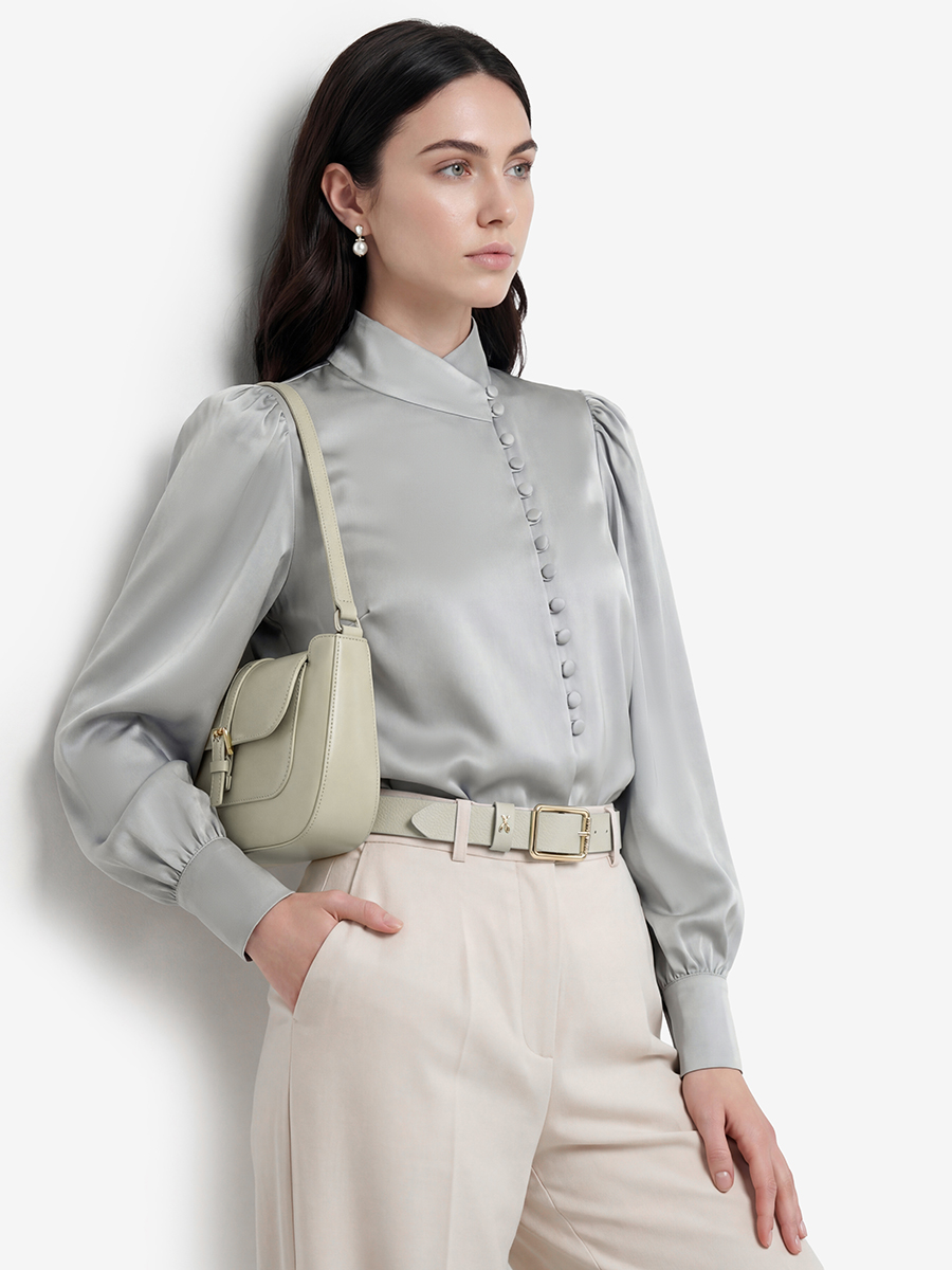 Блуза-косоворотка много пуговиц OD-550-18 полынь