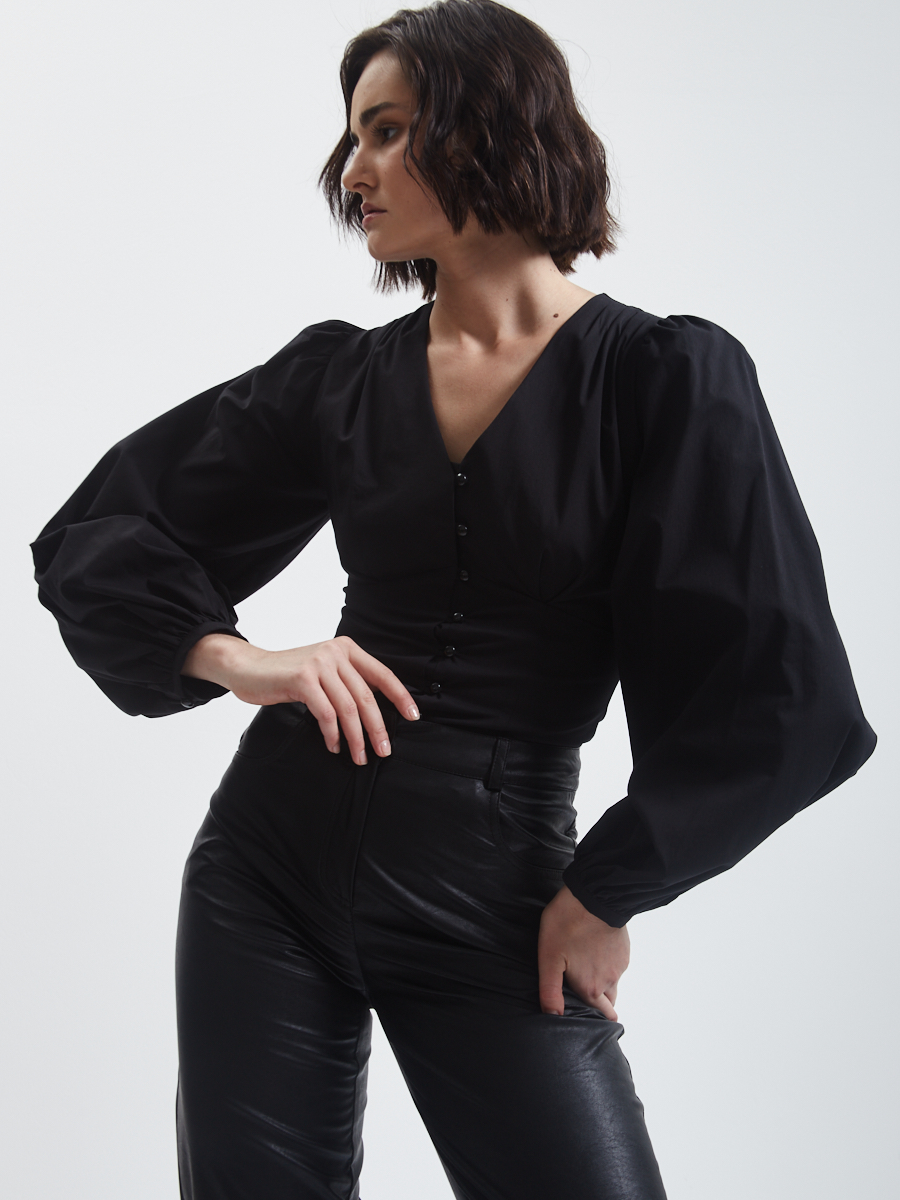 Брюки-бананы из эко-кожи