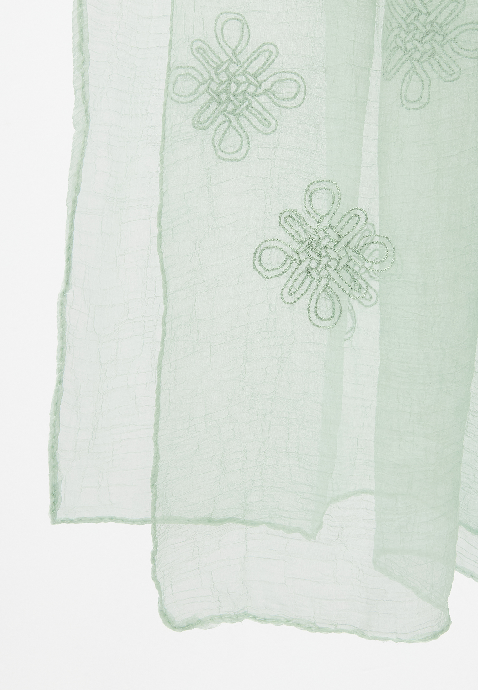 Палантин женский двусторонний с вышивкой Арт-деко