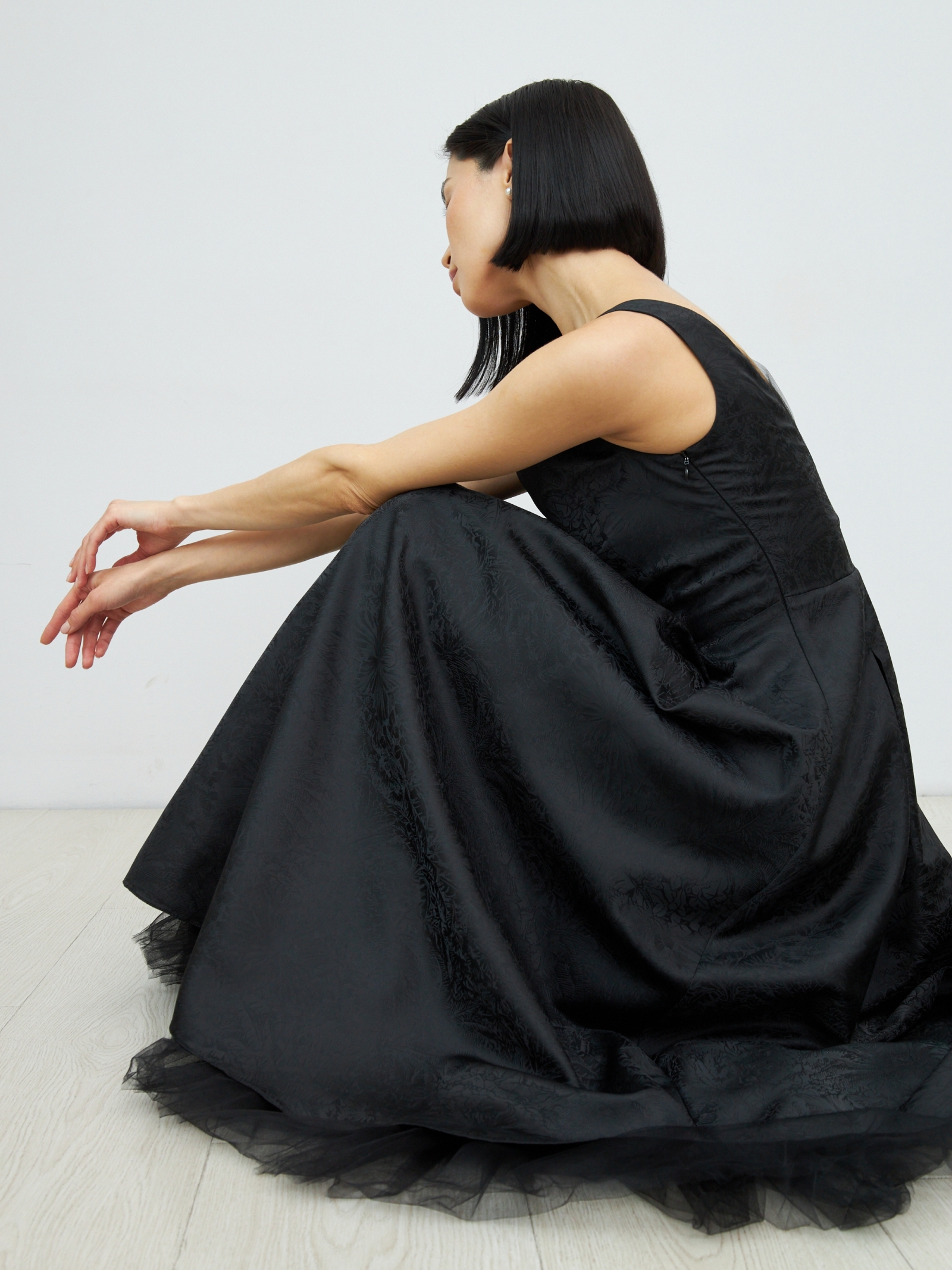 Платье из жаккарда OD-939-2 черный